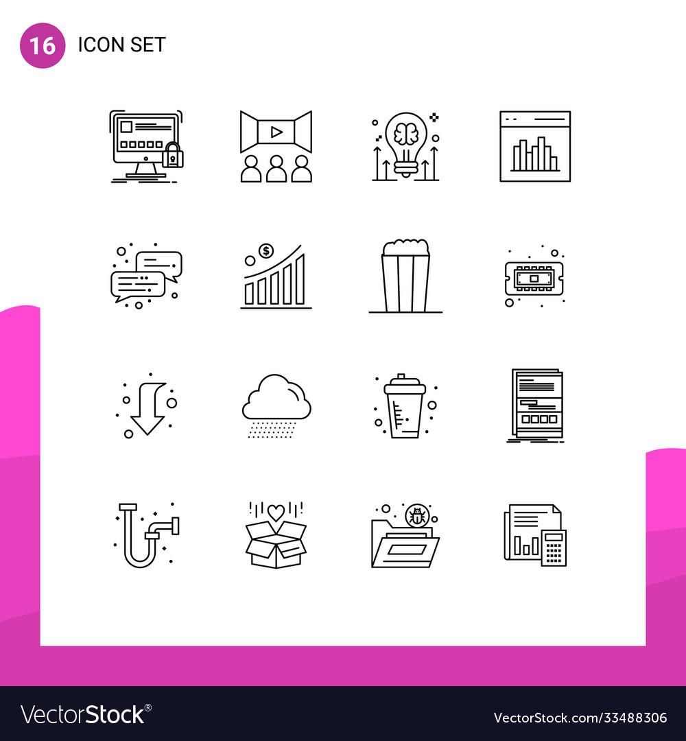 Pack 16 creative outlines interface coding