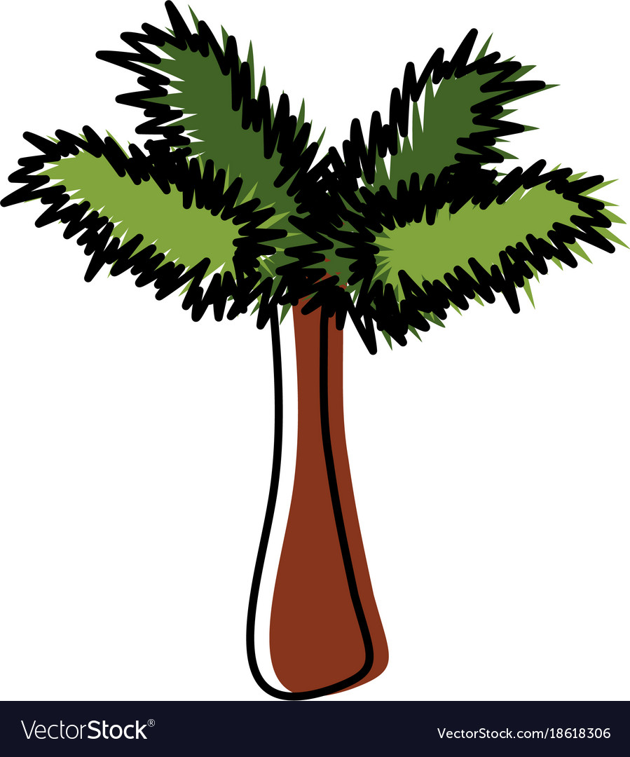 Palm tree pop art cartoon