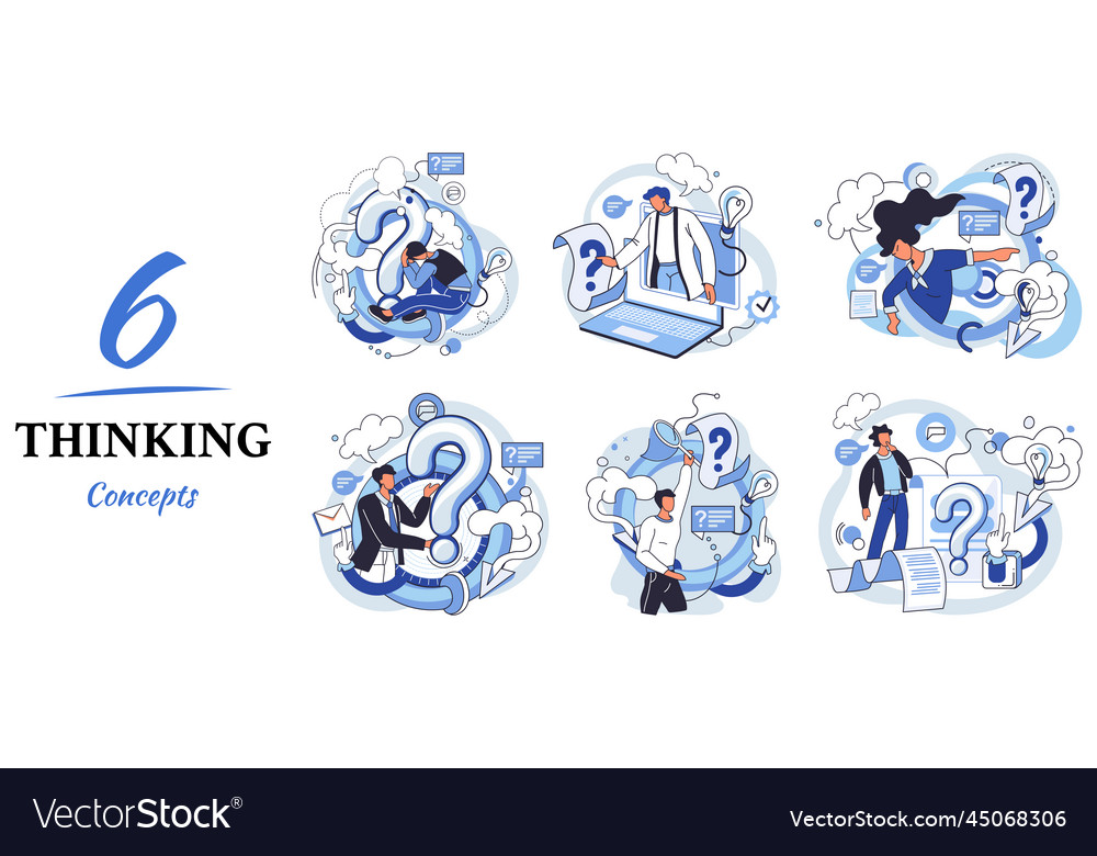 Problem solving concept man wondering or thinking