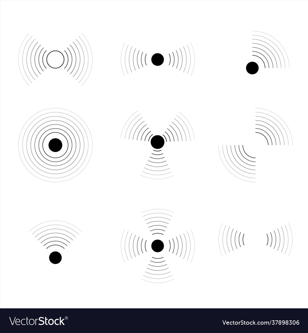 Pulse signal wave circle sound or wifi symbols Vector Image Pulse signal wave circle sound or wifi symbols