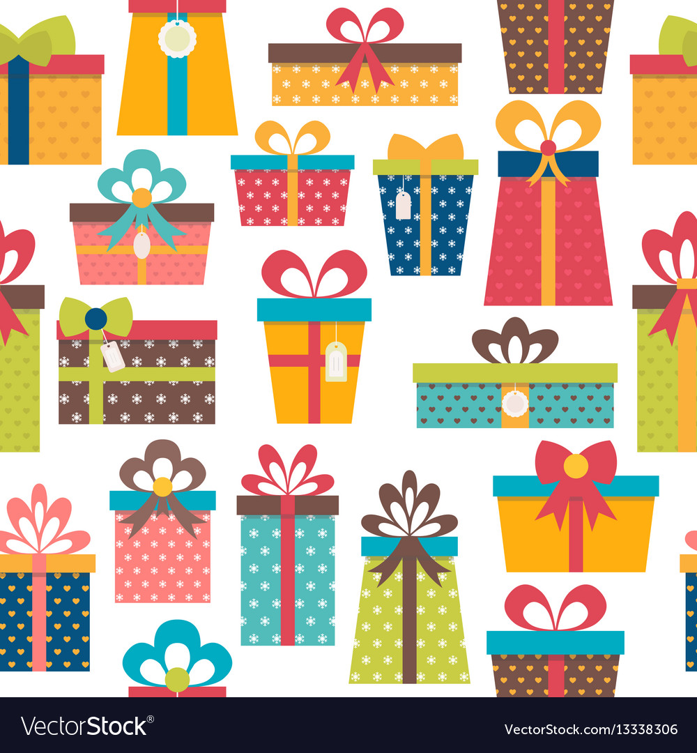 Seamless pattern with colorful gift boxes