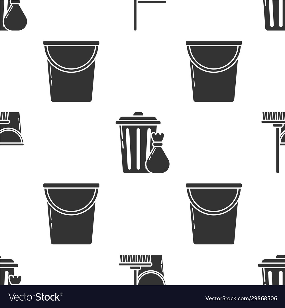 Set mop and bucket trash can garbage bag Vector Image Set mop and bucket trash can garbage bag