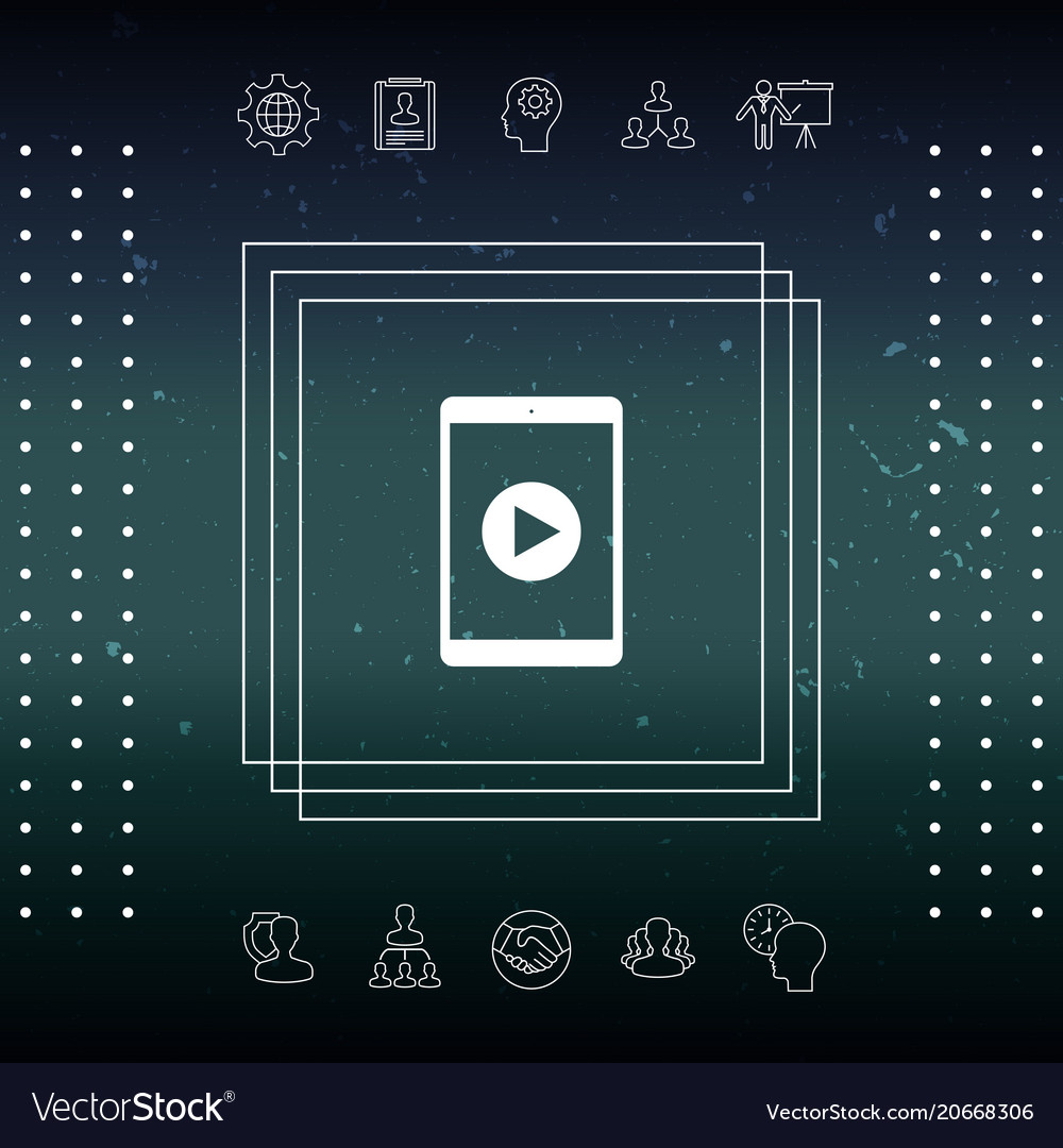 Tablet with play button icon