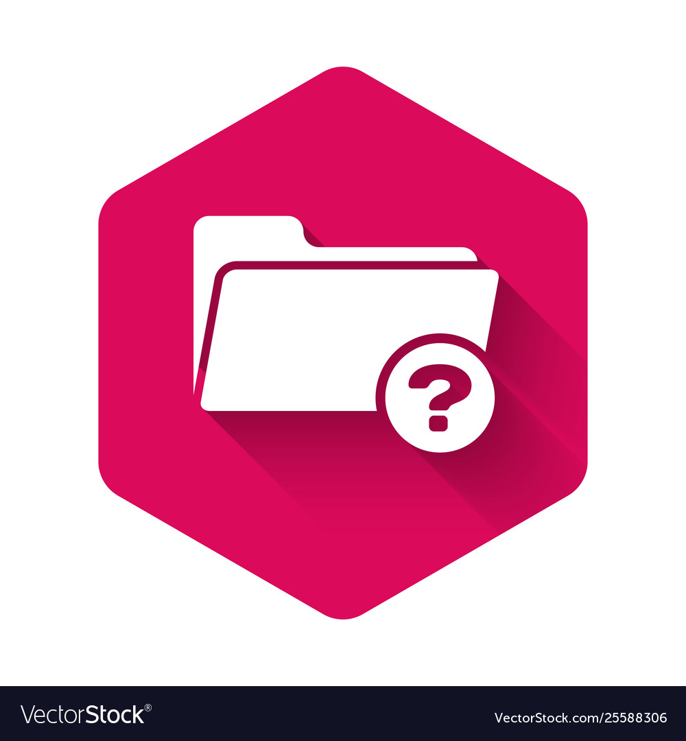 White unknown directory icon isolated with long vector image White unknown directory icon isolated with long