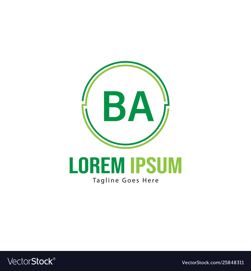 Ba letter logo design creative modern letters