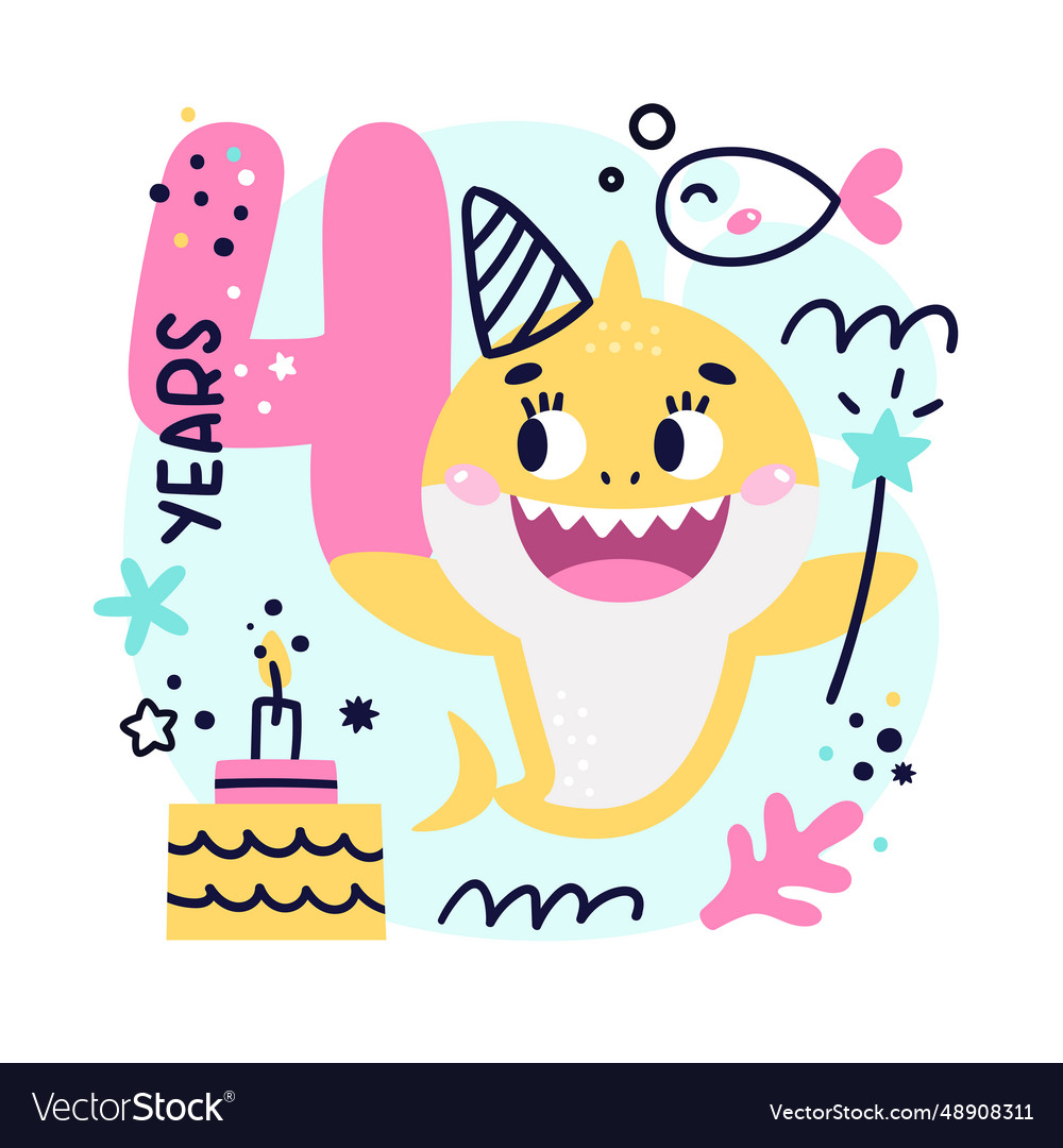 Baby shark birthday cute marine colorful