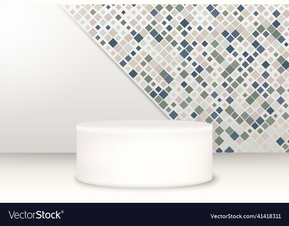 Background 3d gray rendering with podium
