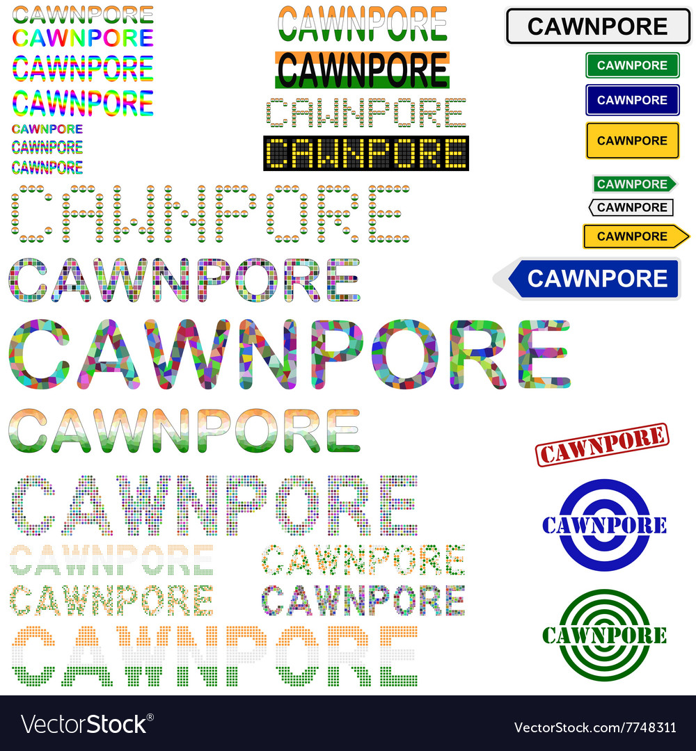 Cawnpore text design set