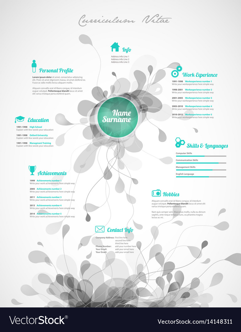 creative green color cv resume template royalty free vector
