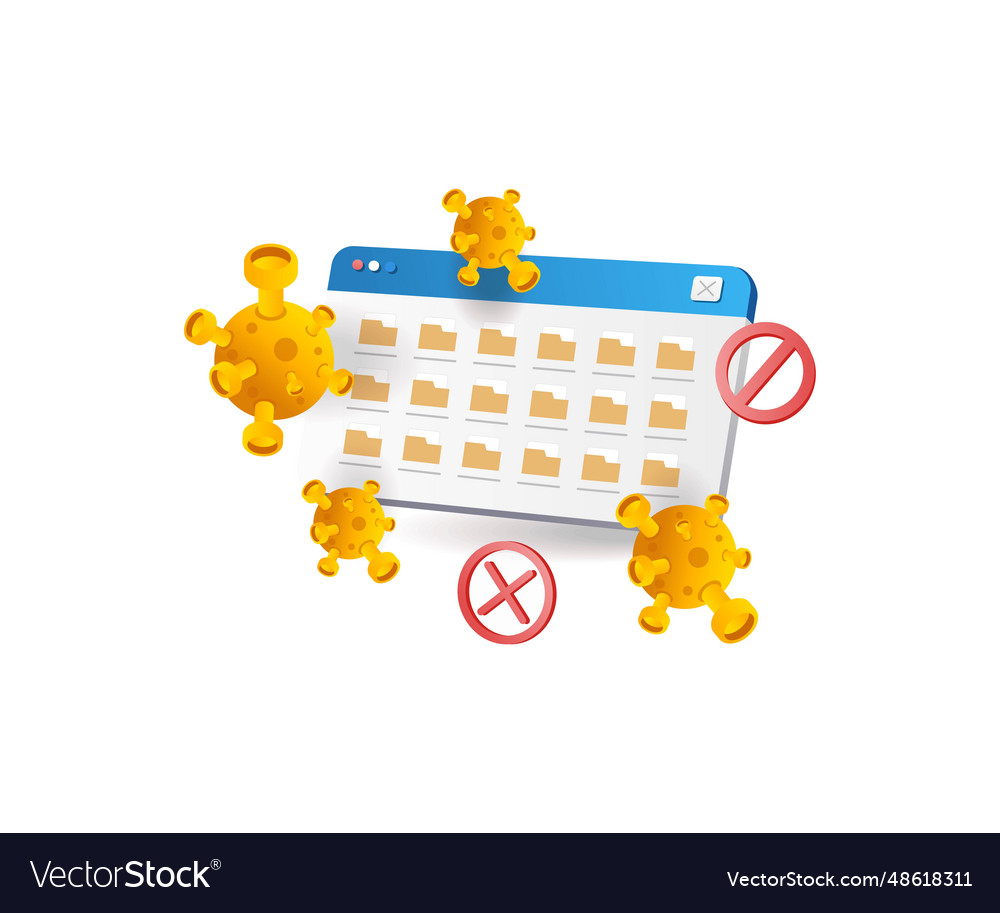 Data folder is attacked by a malware virus vector image Data folder is attacked by a malware virus