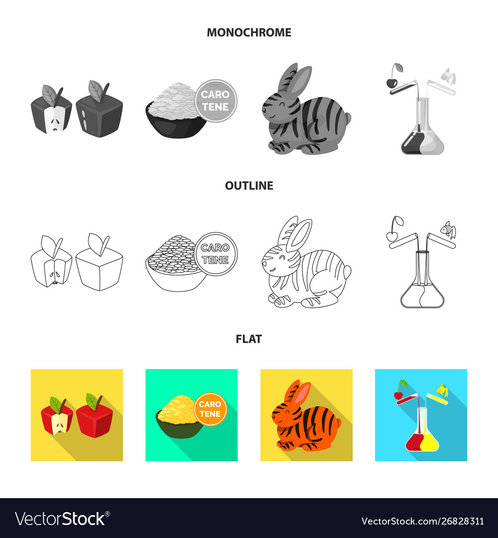 Isolated object test and synthetic sign set vector image Isolated object test and synthetic sign set