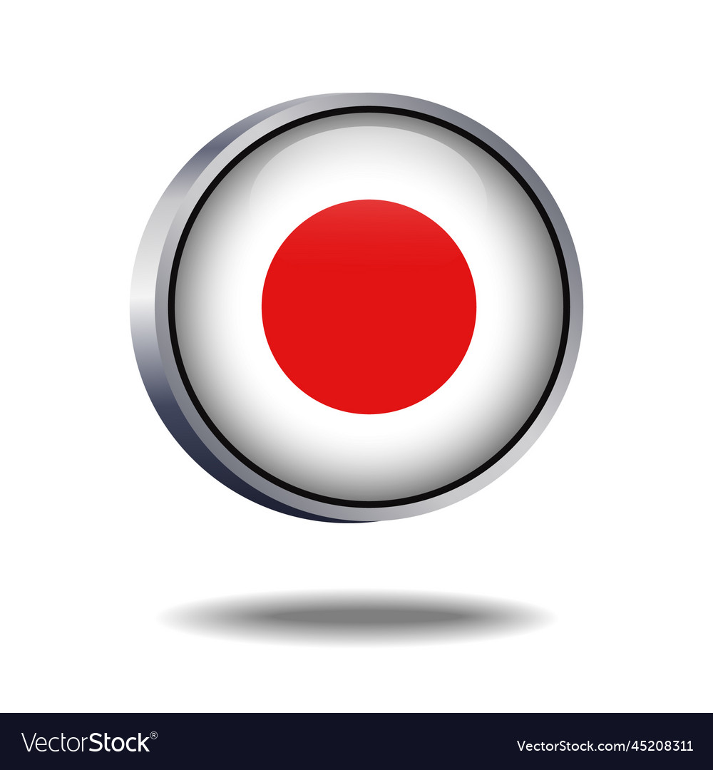 Japan flag button Royalty Free Vector Image - VectorStock