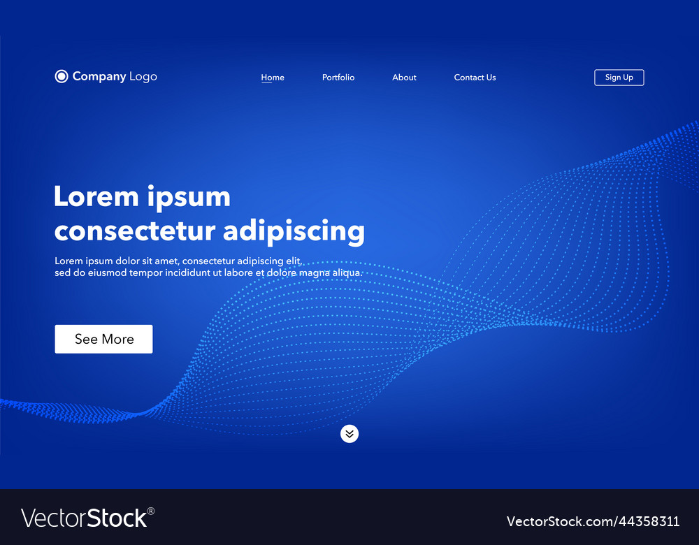 Landing page abstract background website template vector image Landing page abstract background website template