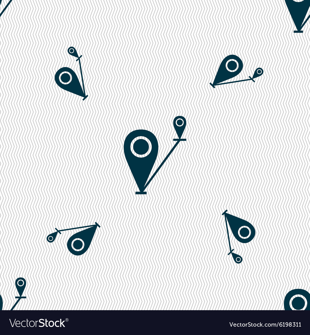 Map pointer icon sign seamless pattern
