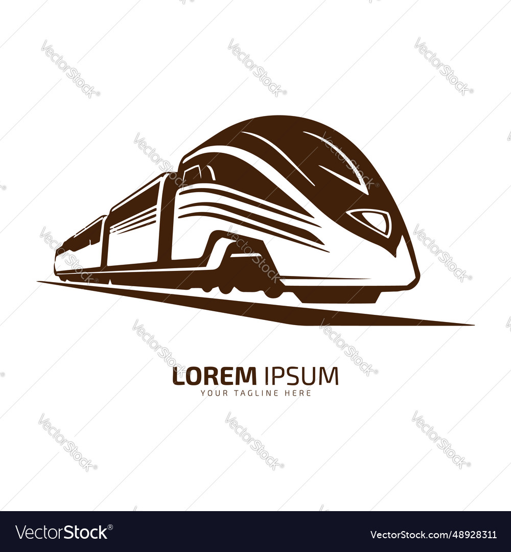 Minimal and abstract logo of train icon tram Vector Image