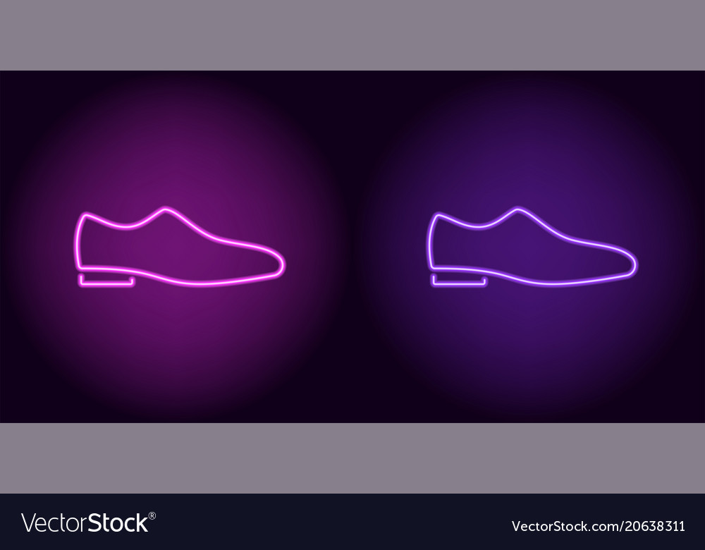 neon man shoe in purple and violet color vector image