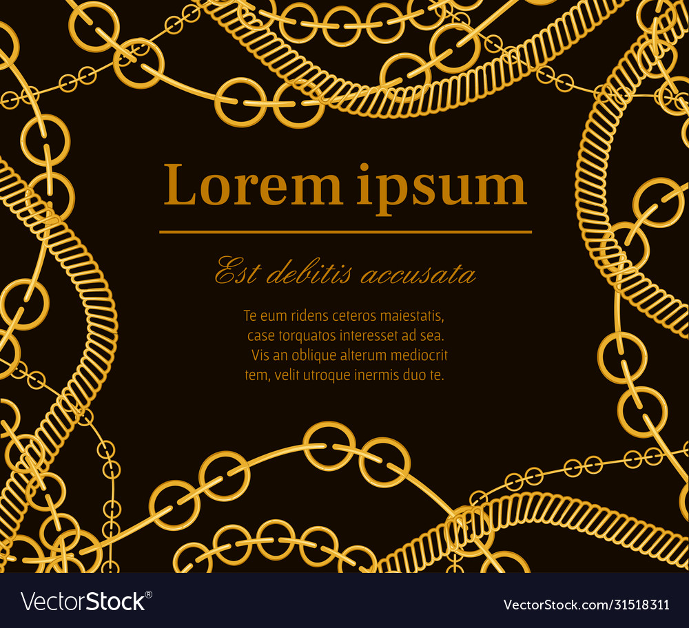 Pattern with golden chains place for text vector image Pattern with golden chains place for text