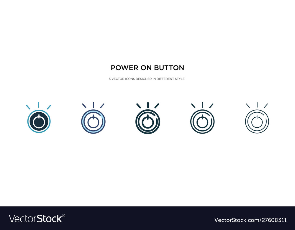 Power on button icon in different style two vector image Power on button icon in different style two