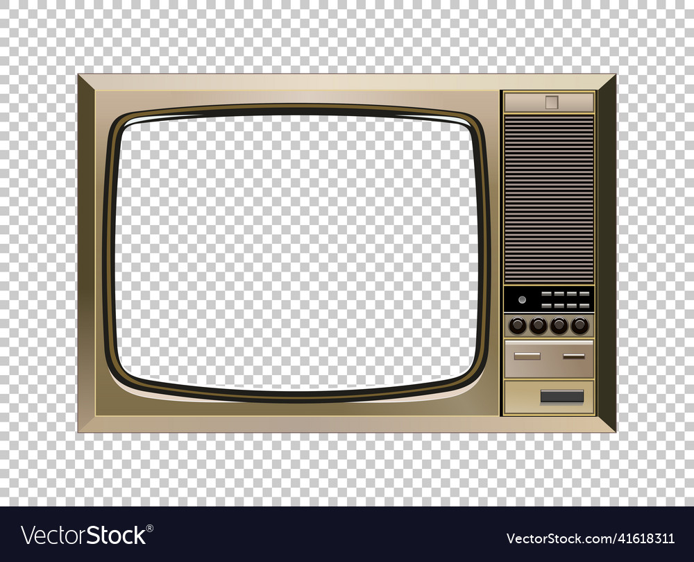 Retro television mock up isolate on transparent