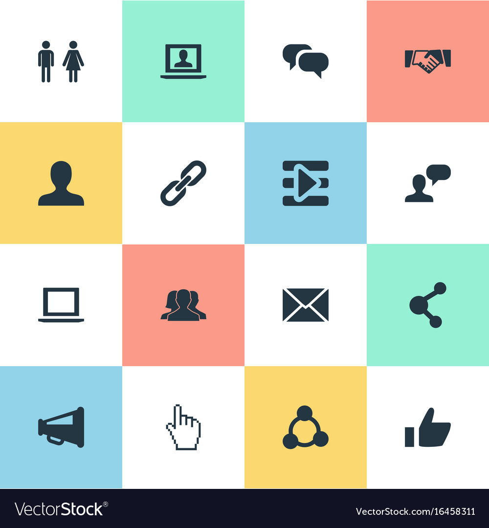 Set of simple media icons