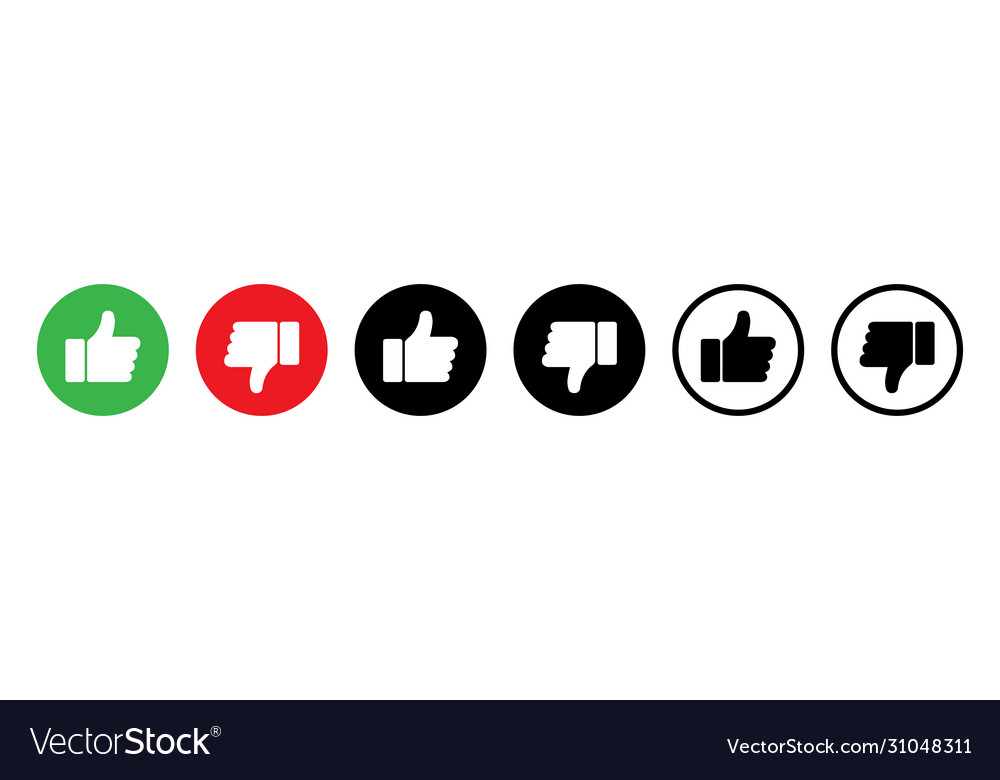 Thumb up down isolated icons social media