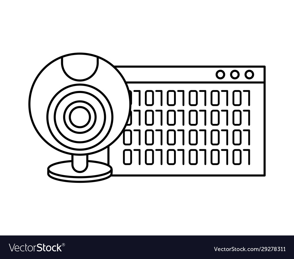 Webpage template with binary code numbers Vector Image