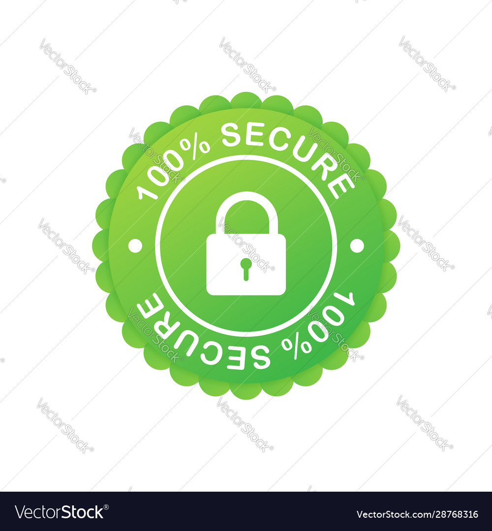 100 secure grunge icon badge or button Vector Image 100 secure grunge icon badge or button
