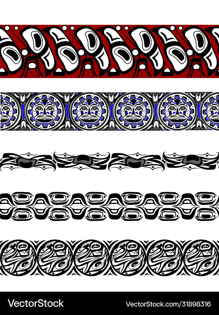 Abstract background native north american set Vector Image