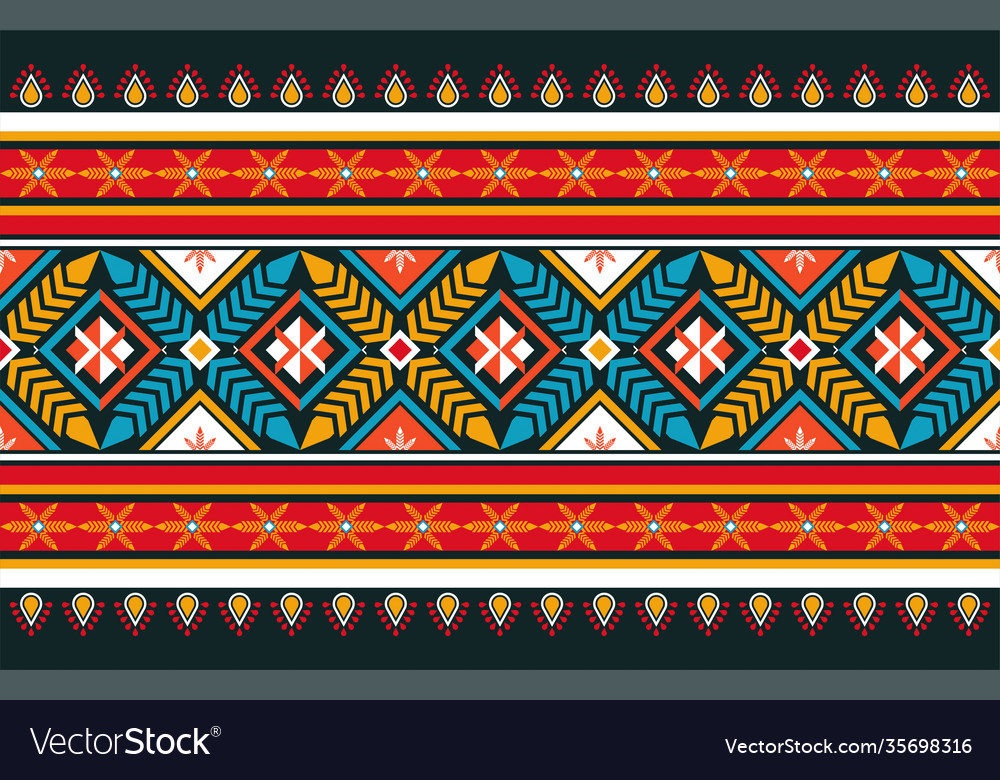 Abstract orange and red geometric native pattern Vector Image Abstract orange and red geometric native pattern