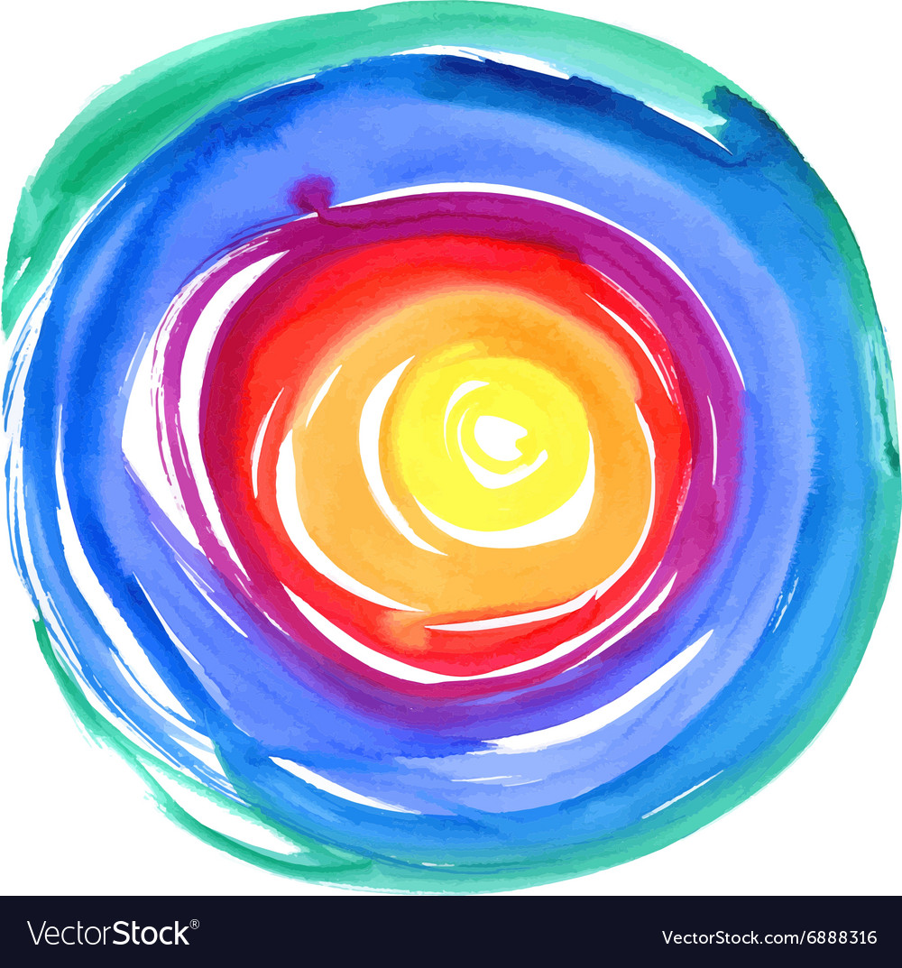 Abstract watercolor round background