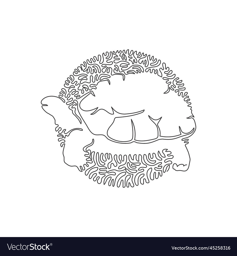 Continuous curve one line drawing of cute