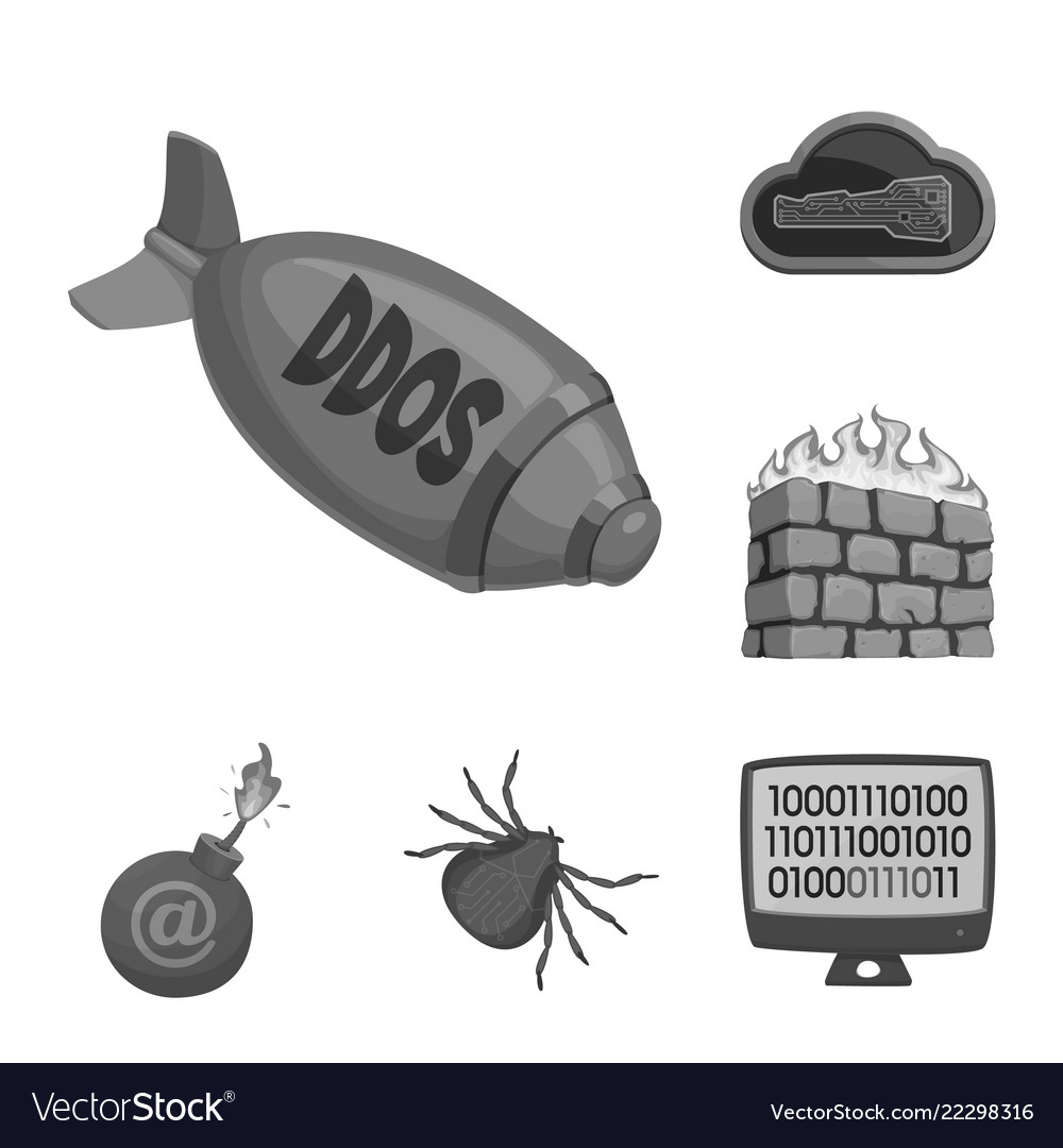 Design of virus and secure symbol set vector image Design of virus and secure symbol set