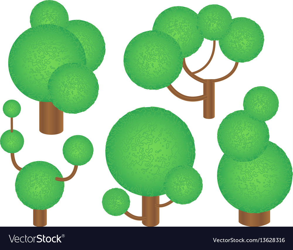 Green Trees In Futuristic Style Textured Trees Vector Image Green Trees In Futuristic Style Textured Trees Vector Image