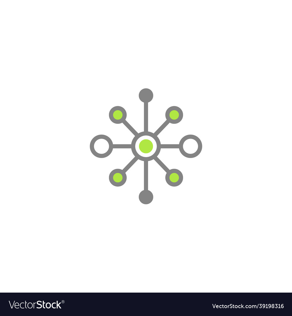 Hub network connection line icon isolated vector image Hub network connection line icon isolated