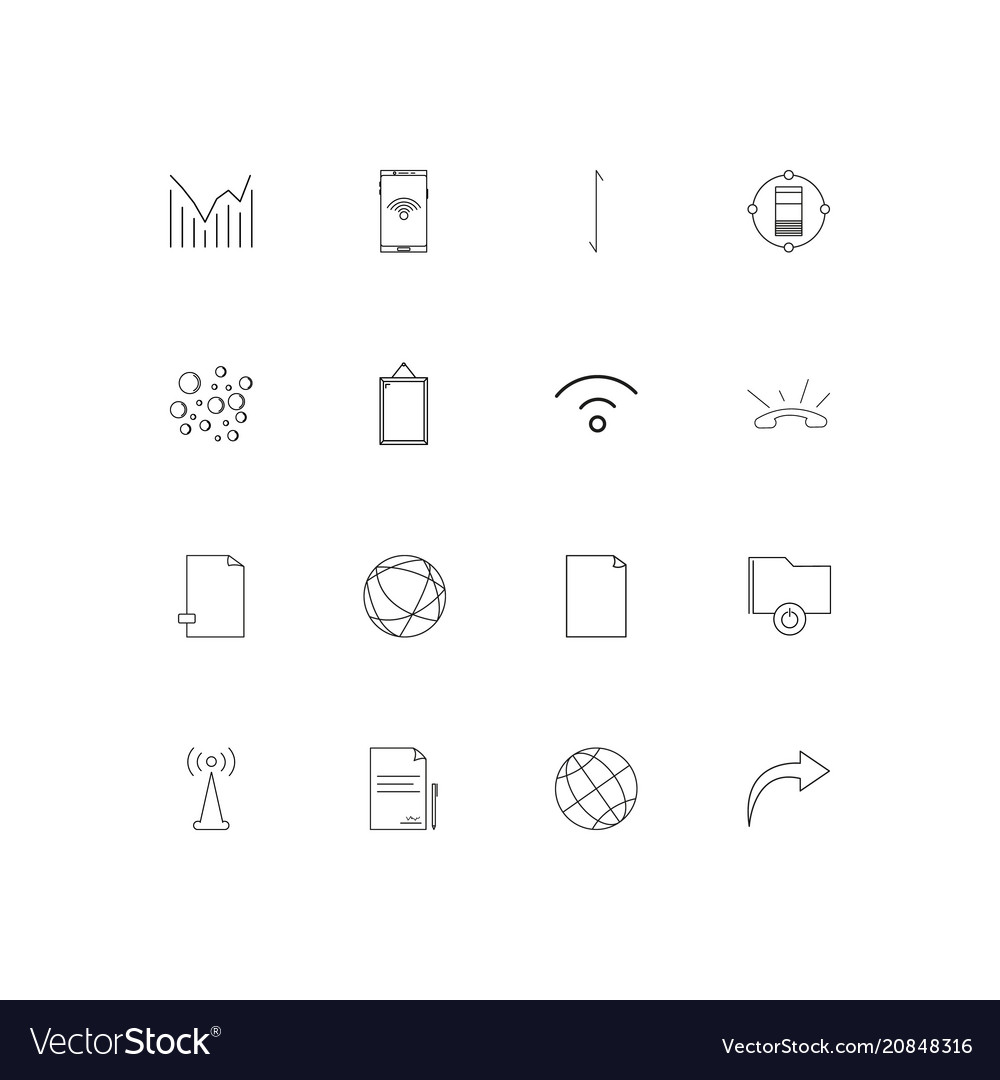 Netzwerk und Datenbank lineare dünne Symbole Set