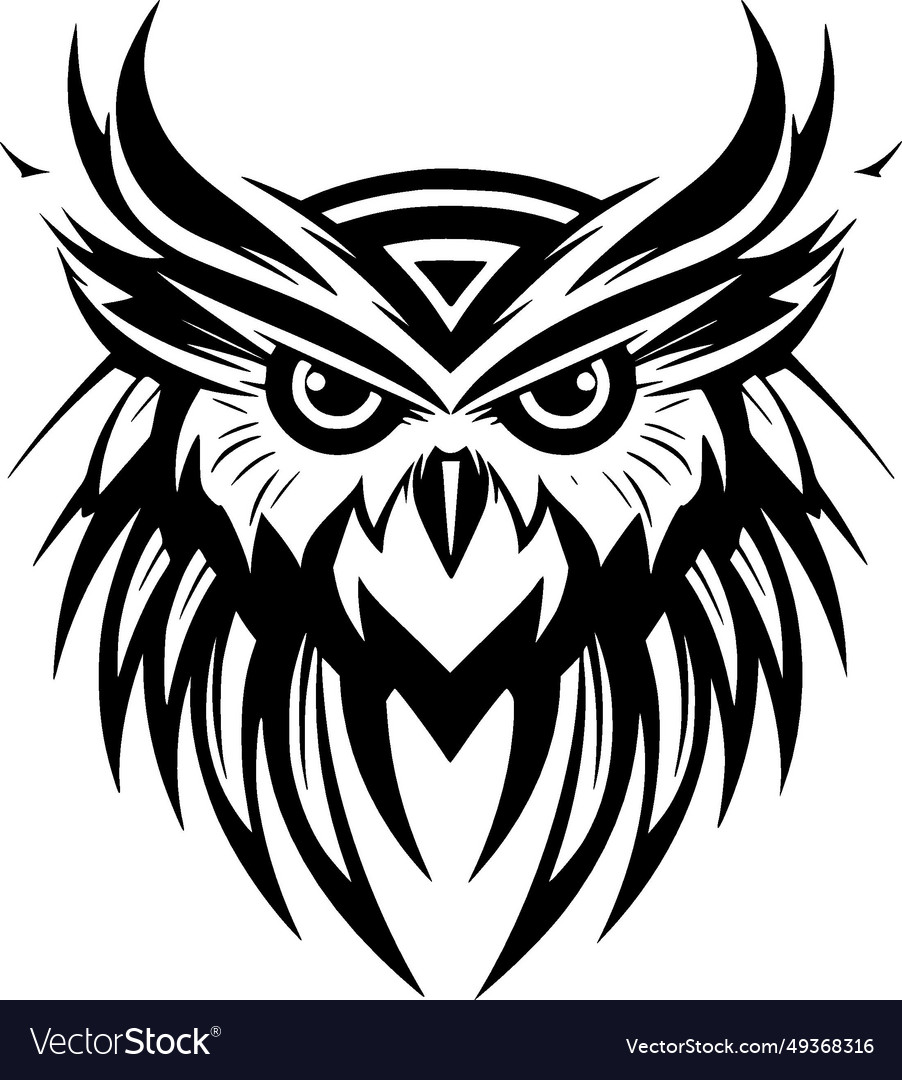 Owl - minimalist and flat logo Royalty Free Vector Image