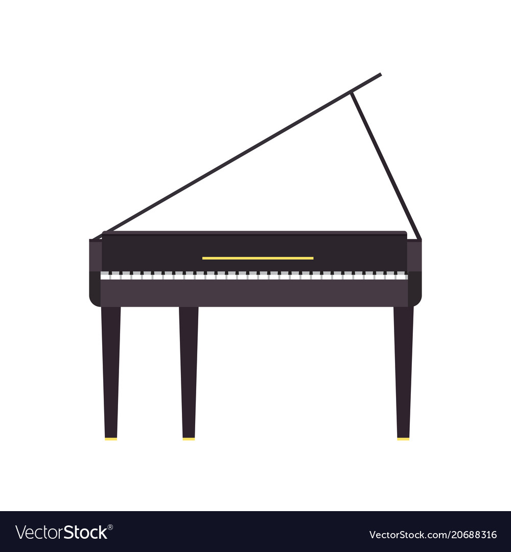 Piano grand music instrument black musical Vector Image