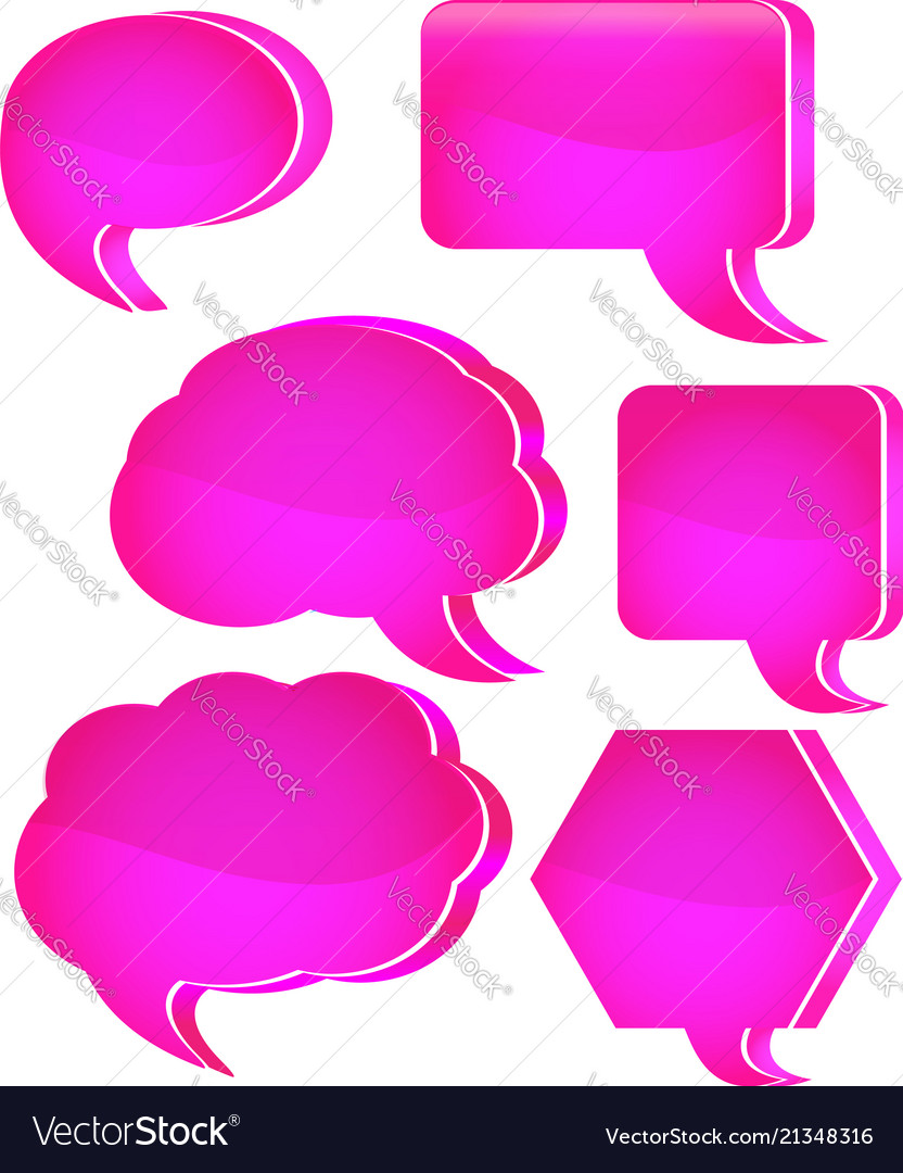 Pink speech bubble set