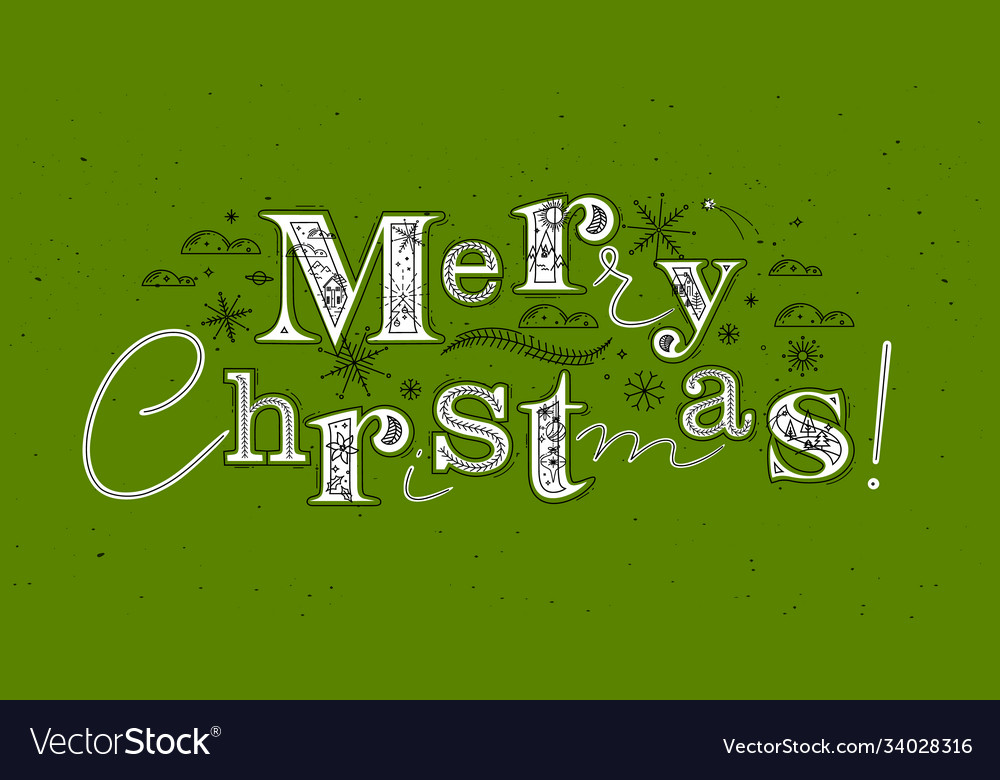 Poster Merry Christmas Green Royalty Free Vector Image