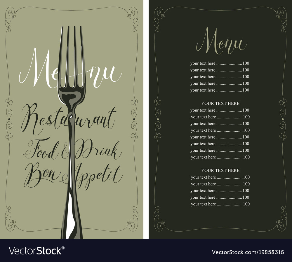 the fork restaurant menu