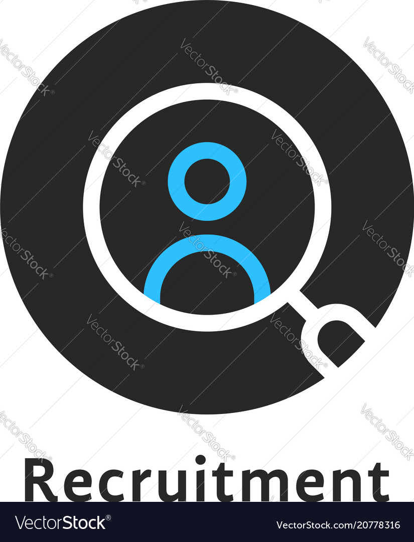 Round simple recruitment logo Royalty Free Vector Image