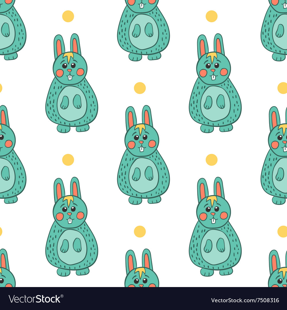 Seamless pattern with easter bunny