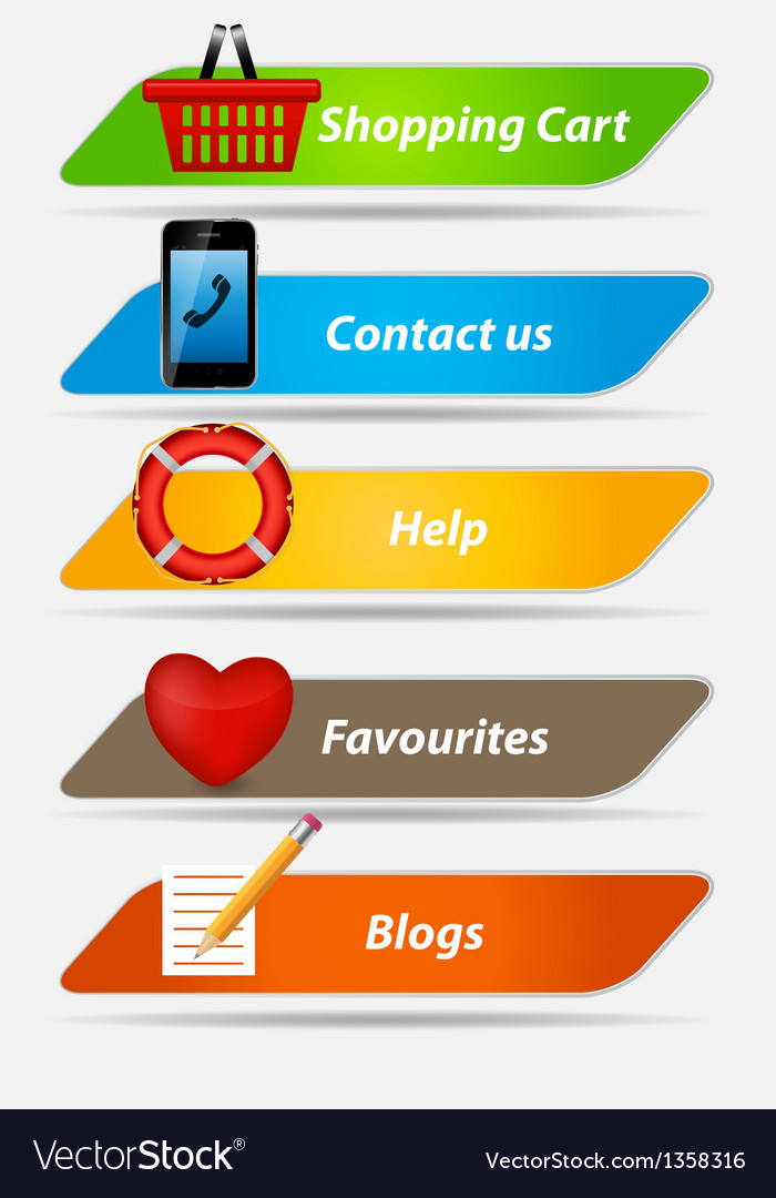 Set of buttons with icons