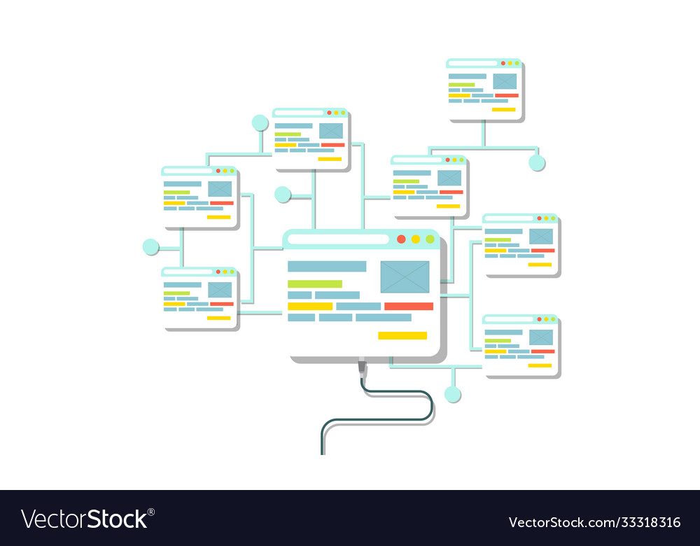 Web design concept flat page website