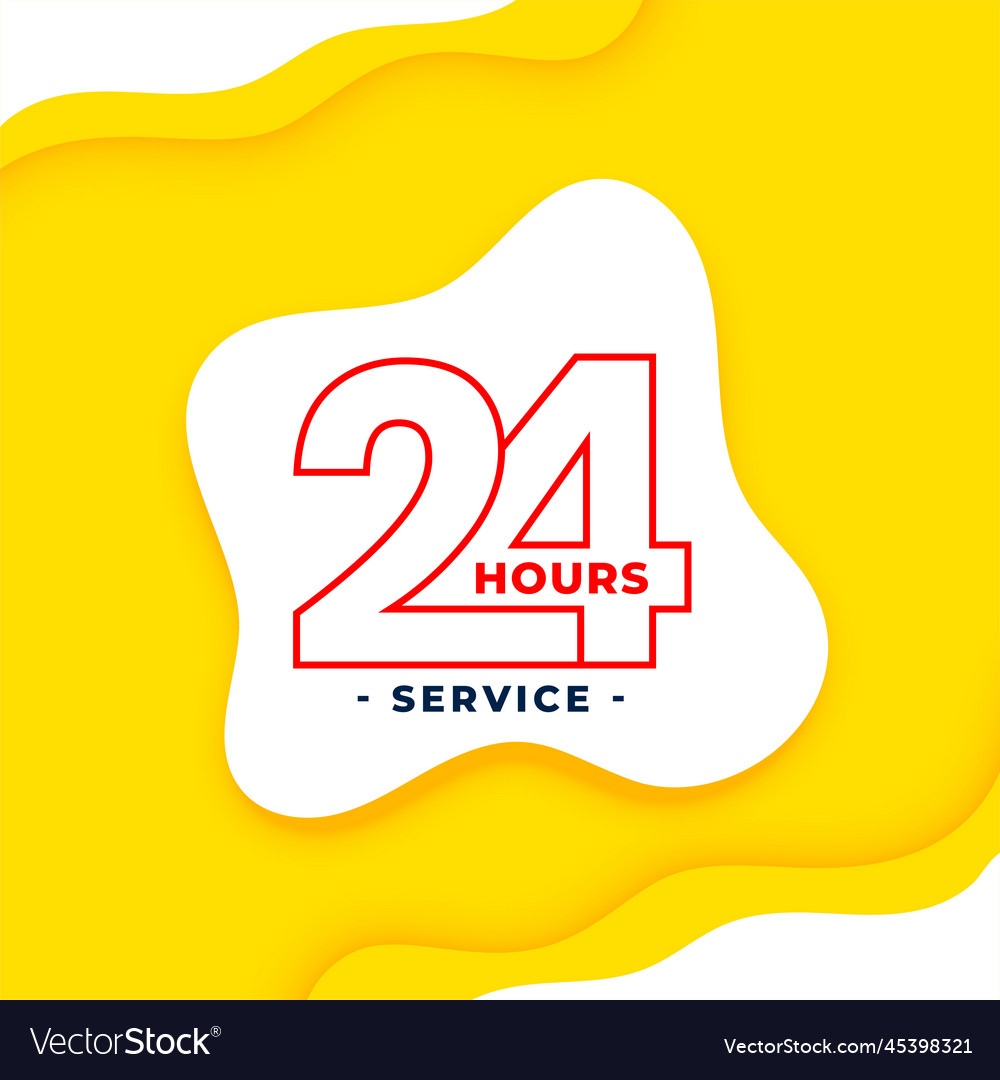 24 hours a day service availability fluid vector image 24 hours a day service availability fluid