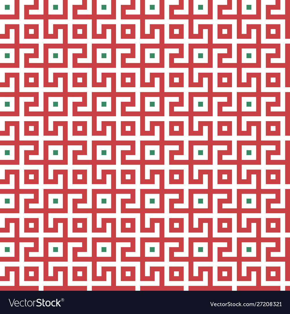 Abstract seamless maze pattern geometric red