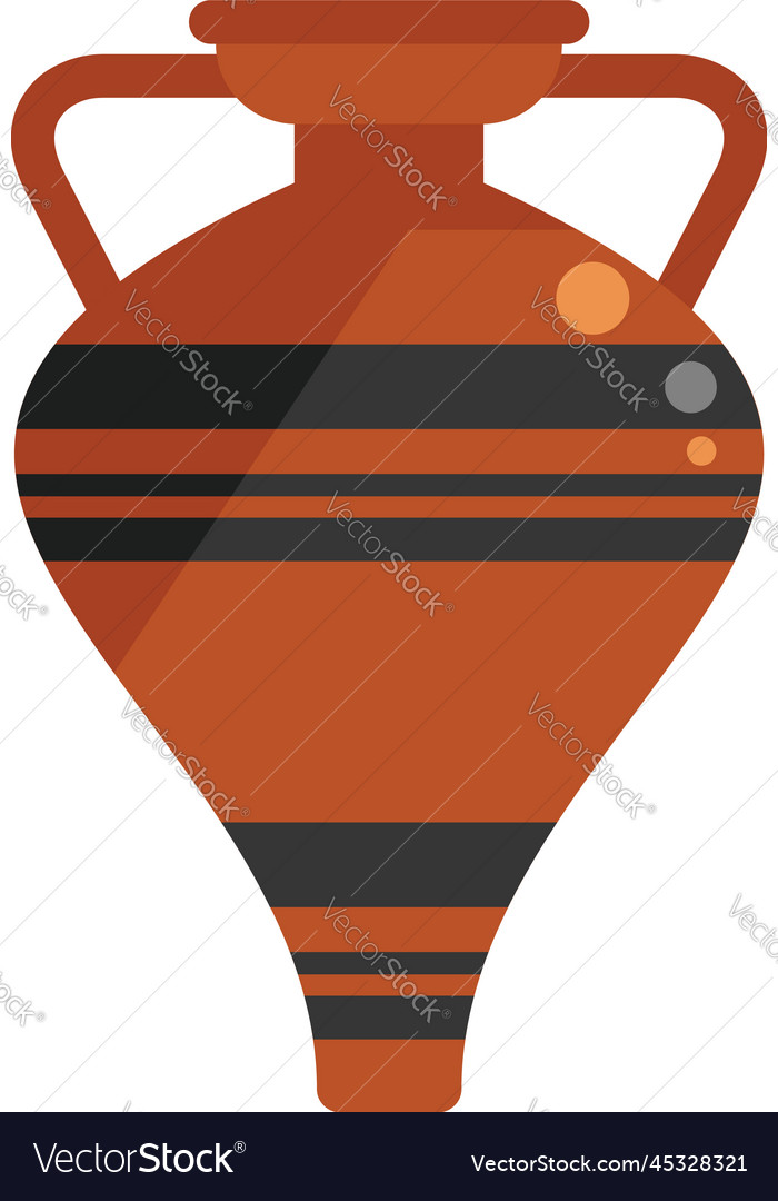 Amphora bottle icon flat vase pot Royalty Free Vector Image