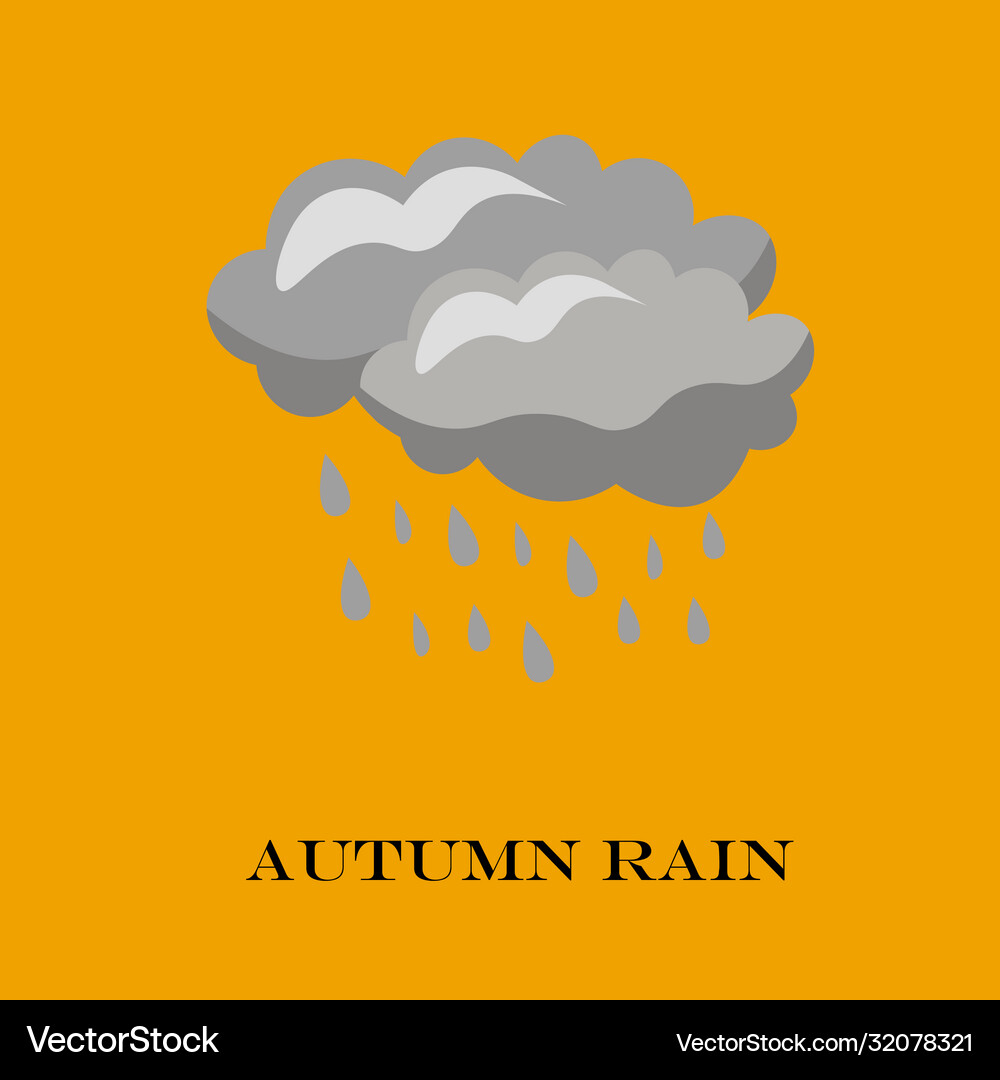 Blue cloud rain icon isolated on background Vector Image