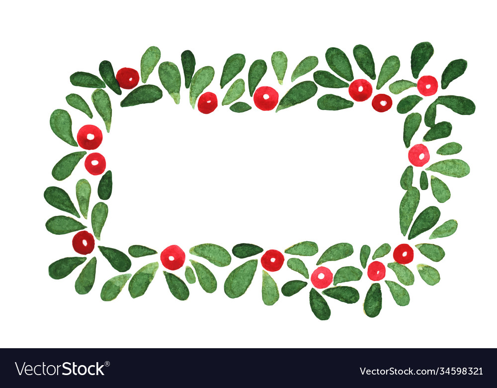 Christmas ornament plant on rectangle frame