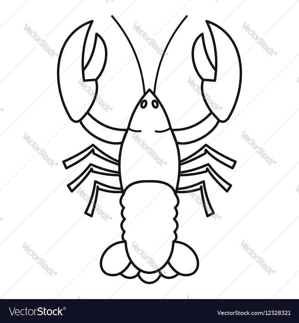 Crayfish icon outline style Royalty Free Vector Image